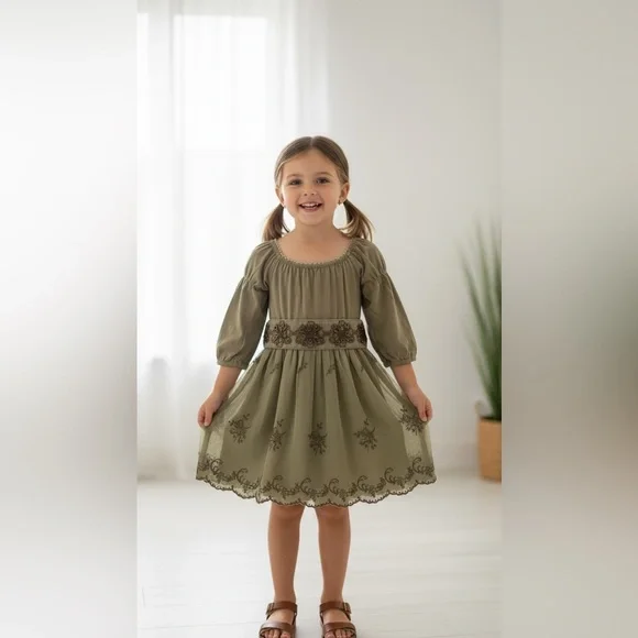 Luna Luna Copenhagen Belted Sequin Embroidery Dress - Picture 1 of 11